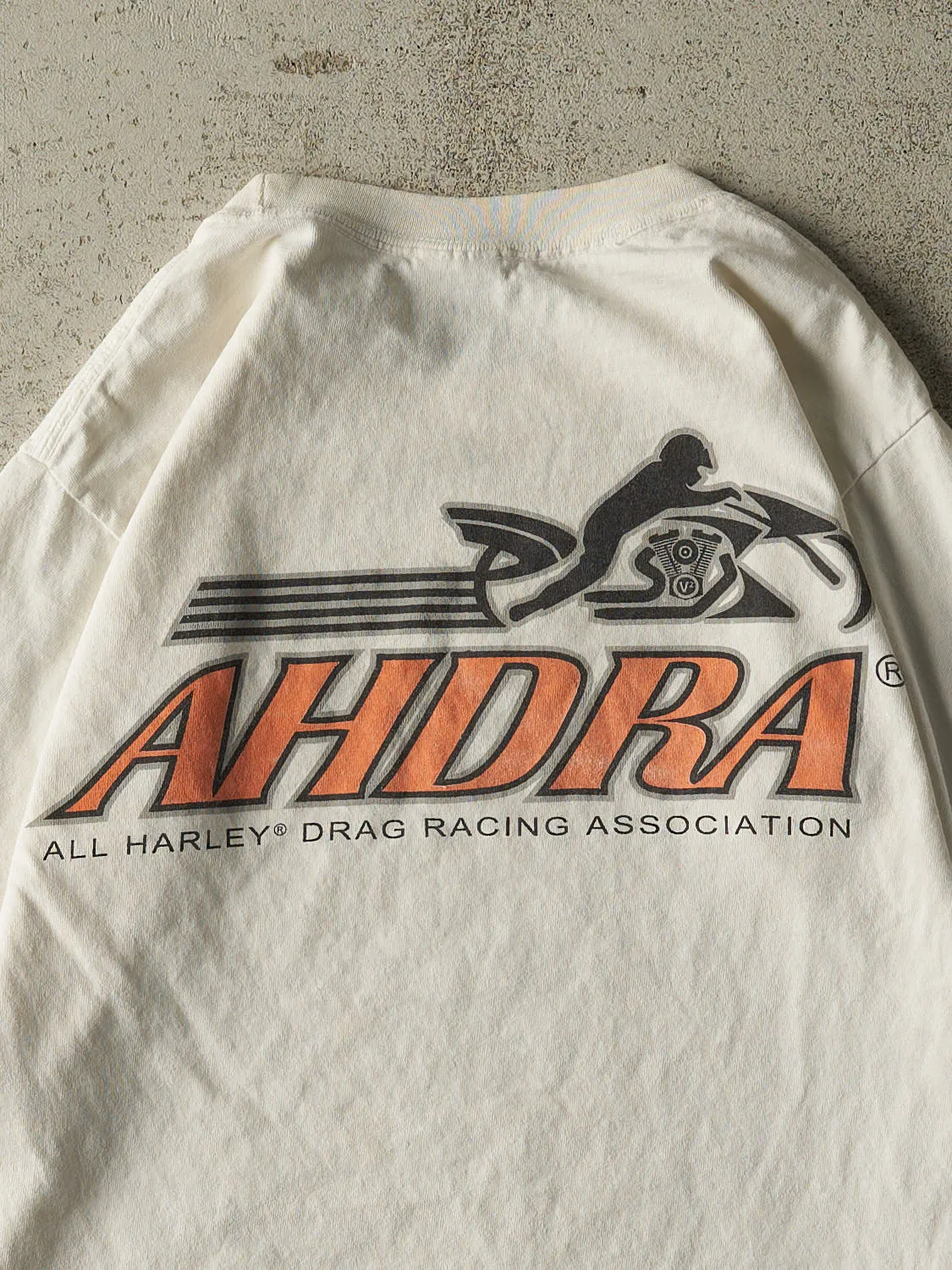 Vintage Y2K Beige AHDRA Racing Long Sleeve (S/M) sold by Rebalance Vintage product image thumbnail 4