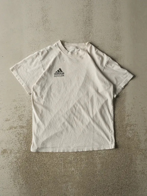 Vintage 90s White Adidas Soccer Tee (S/M) made by Rebalance Vintage