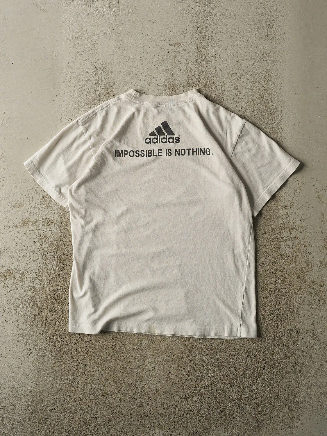Vintage 90s White Adidas Soccer Tee (S/M) sold by Rebalance Vintage product image thumbnail 2
