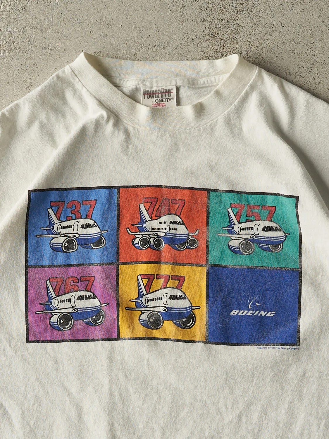 Vintage 93' RARE White Boeing Aircrafts Tee (XL/XXL) sold by Rebalance Vintage product image thumbnail 2