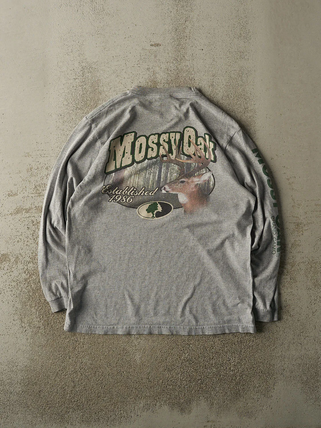 Vintage 90s Grey Mossy Oak Long Sleeve (L) sold by Rebalance Vintage product image thumbnail 2