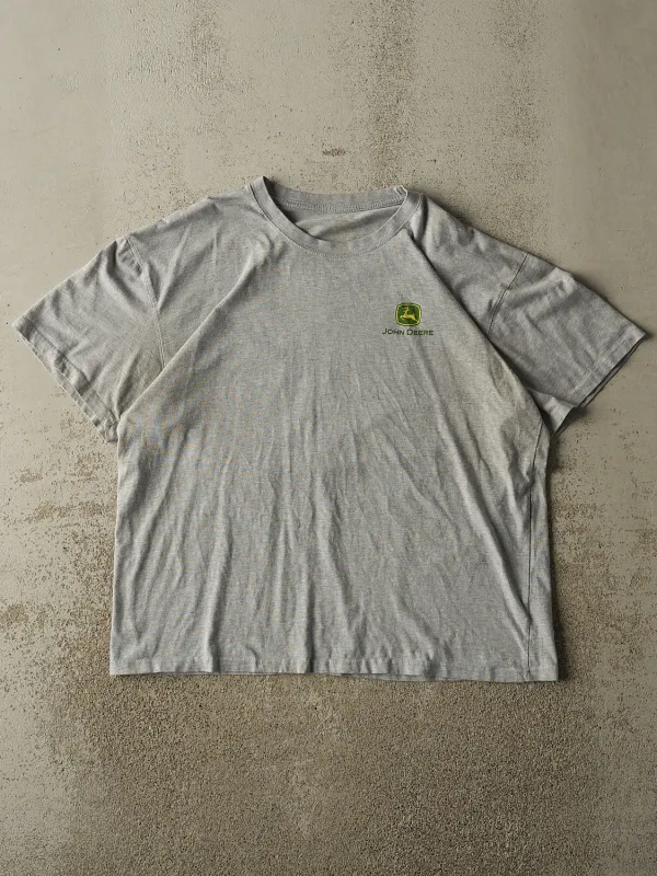 Vintage Y2K Heather Grey John Deere "Whats In Your Barn?" Tee (L/XL) made by Rebalance Vintage