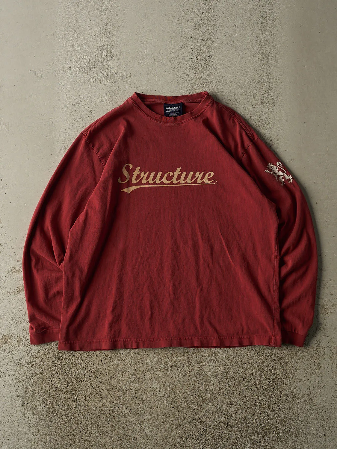 Vintage 90s Burgundy Structure Long Sleeve (L/XL) sold by Rebalance Vintage