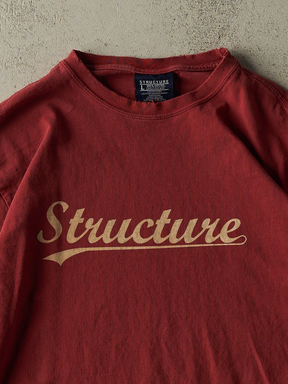 Vintage 90s Burgundy Structure Long Sleeve (L/XL) sold by Rebalance Vintage product image thumbnail 2