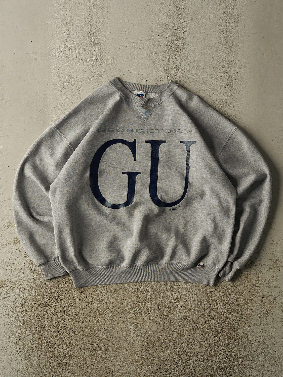 Vintage 90s Grey Russell Athletic Georgetown University Crewneck (L/XL) sold by Rebalance Vintage