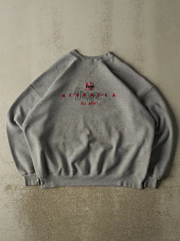 Vintage 90s Grey University of Nebraska Corn Huskers Crewneck (XXL/XXXL) made by Rebalance Vintage