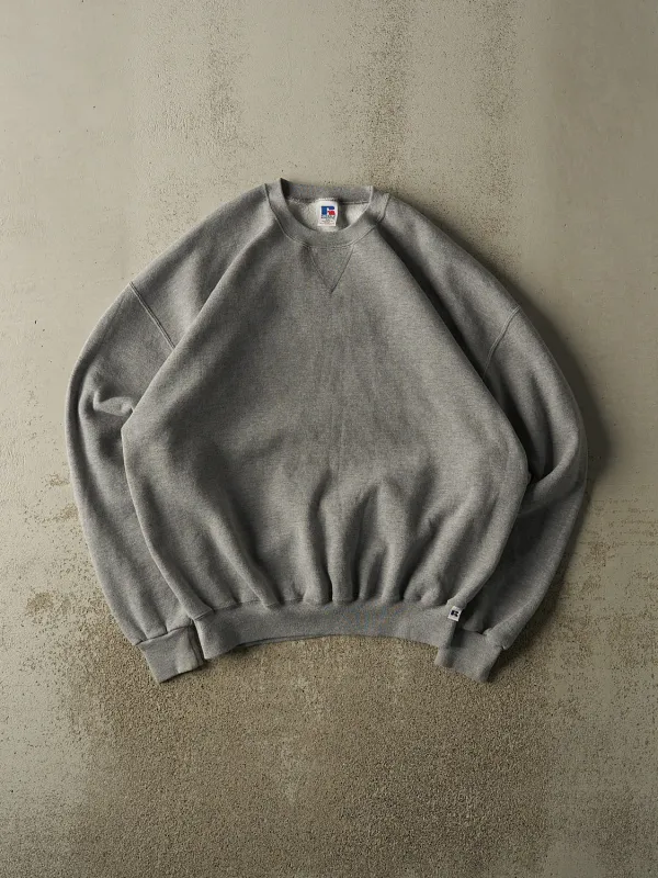 Vintage 90s Grey Russell Athletic Blank Crewneck (XXL) made by Rebalance Vintage