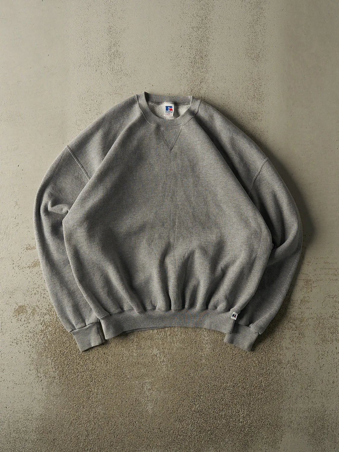 Vintage 90s Grey Russell Athletic Blank Crewneck (XXL) sold by Rebalance Vintage