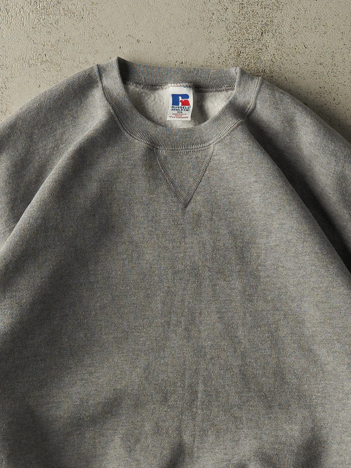 Vintage 90s Grey Russell Athletic Blank Crewneck (XXL) sold by Rebalance Vintage product image thumbnail 2