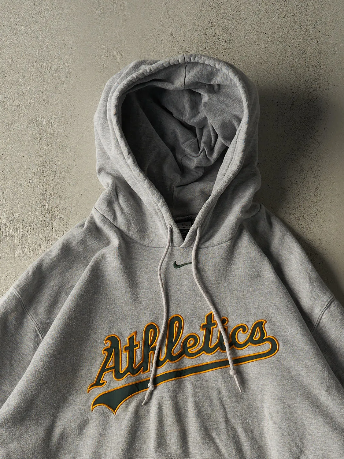 Vintage Y2K Grey Nike Middle Swoosh Oakland Athletics Hoodie (XXL/XXXL) sold by Rebalance Vintage product image thumbnail 2