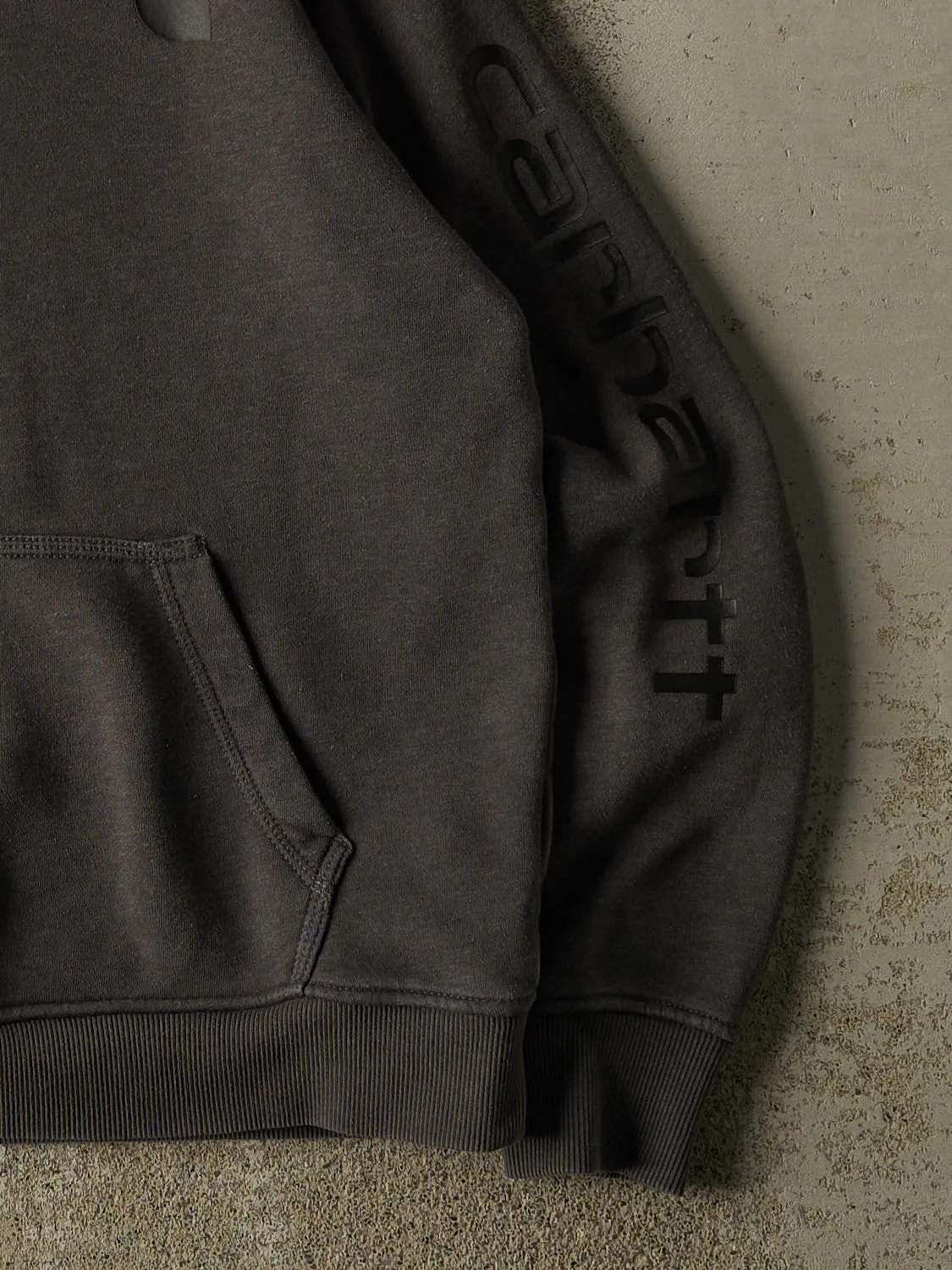 Vintage Y2K Charcoal Grey Carhartt Hoodie (M) sold by Rebalance Vintage product image thumbnail 3