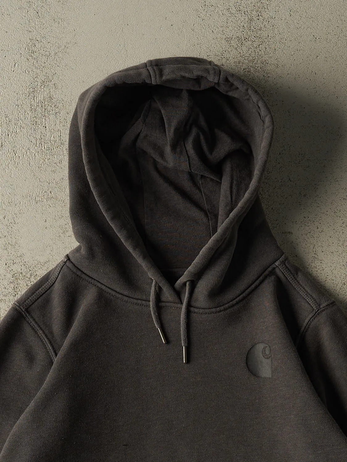 Vintage Y2K Charcoal Grey Carhartt Hoodie (M) sold by Rebalance Vintage product image thumbnail 2