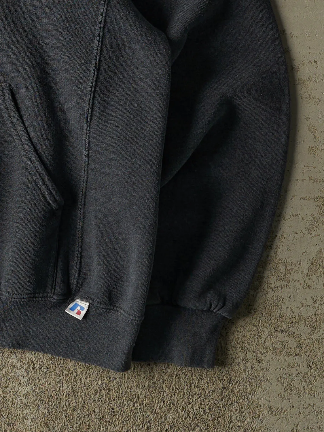 Vintage Y2K Charcoal Grey Russell Athletic Vikings Hoodie (S/M) sold by Rebalance Vintage product image thumbnail 4