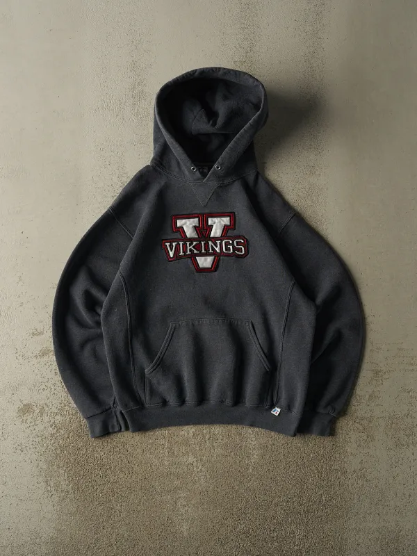 Vintage Y2K Charcoal Grey Russell Athletic Vikings Hoodie (S/M) sold by Rebalance Vintage