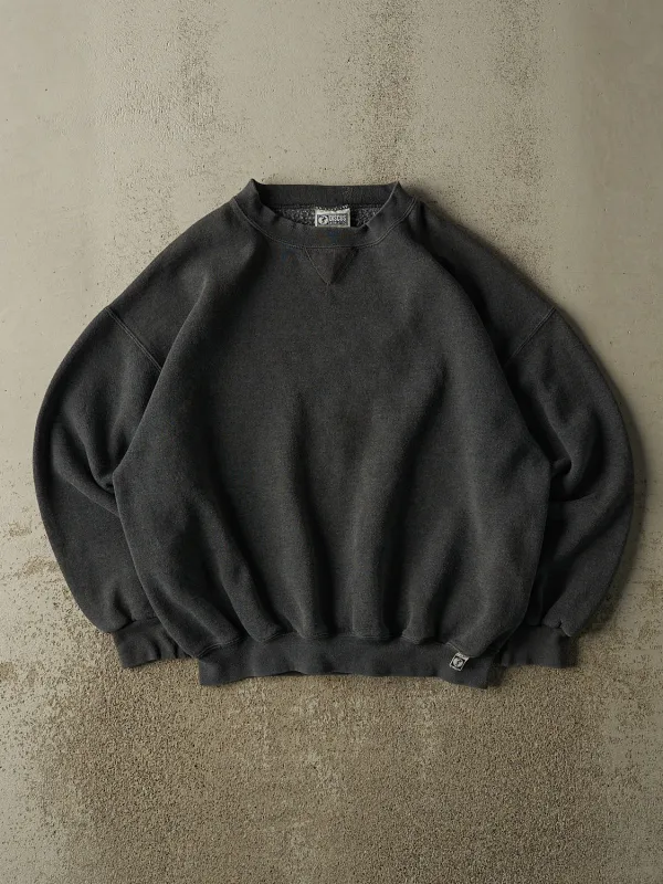 Vintage 90s Charcoal Grey Discus Athletic Blank Crewneck (L) made by Rebalance Vintage