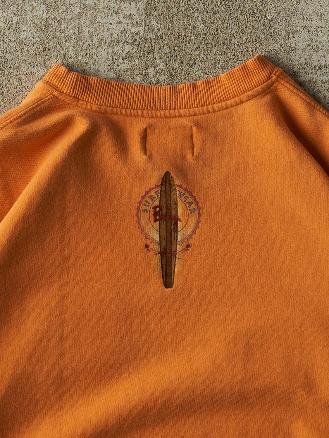 Vintage 90s Faded Orange BUM Equipment Surf Wear Crewneck (L/XL) sold by Rebalance Vintage product image thumbnail 4