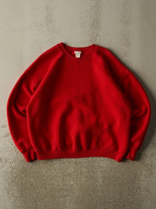 Vintage 90s Red Blank Crewneck (L) made by Rebalance Vintage