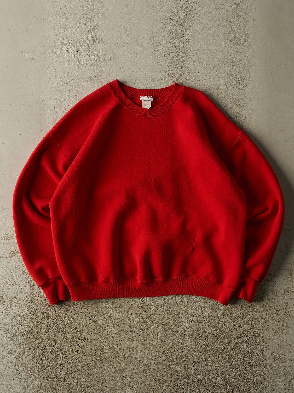 Vintage 90s Red Blank Crewneck (L) sold by Rebalance Vintage