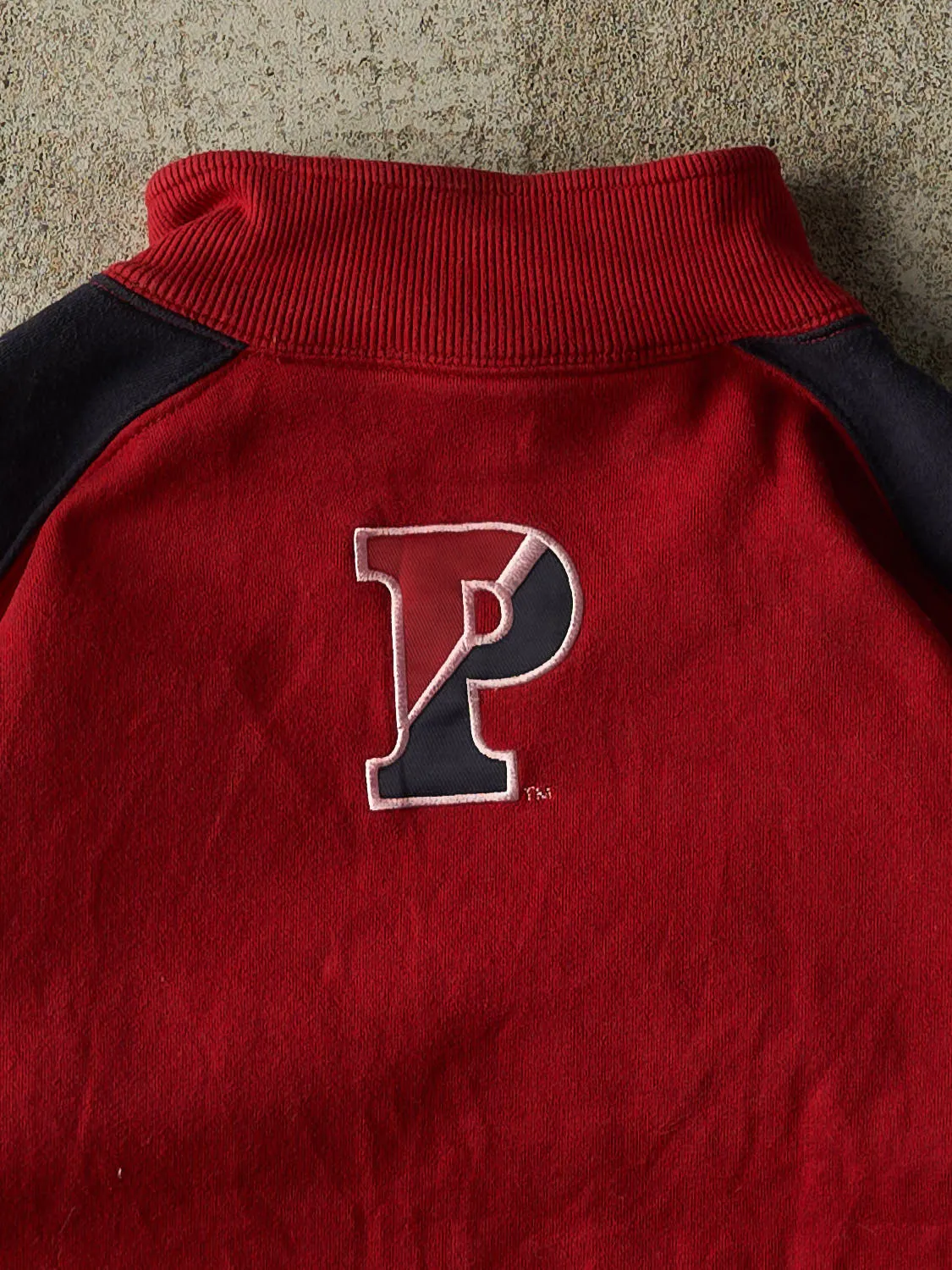 Vintage 90s Red Champion University of Pennsylvania Quarter Zip Crewneck (XL/XXL) sold by Rebalance Vintage product image thumbnail 4