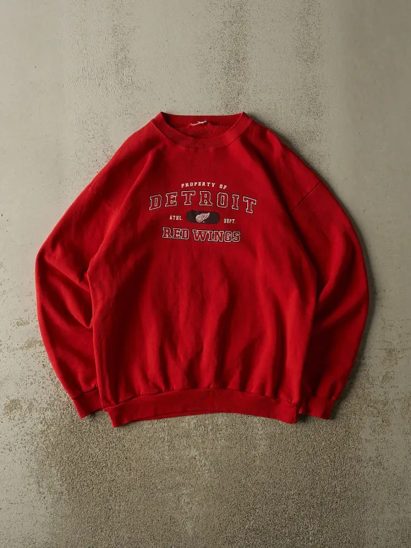 Vintage 90s Red Detroit Red Wings Crewneck (L) made by Rebalance Vintage