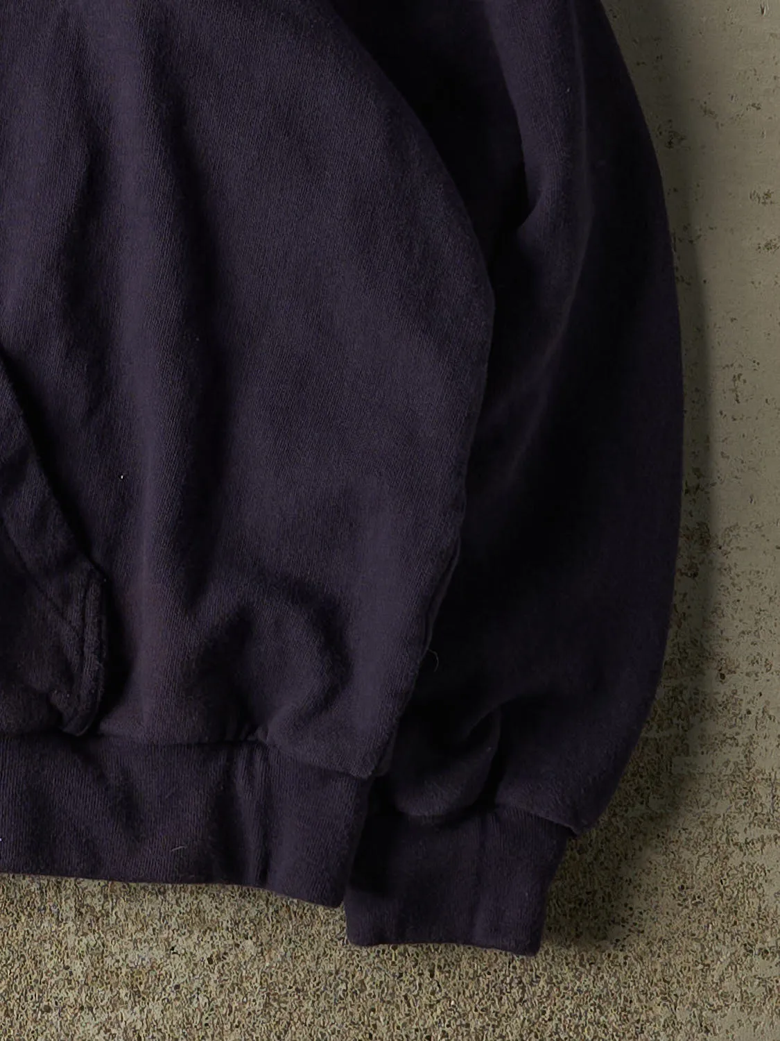 Vintage 90s Navy Blue Blank Thermal Lined Hoodie (S/M) sold by Rebalance Vintage product image thumbnail 4