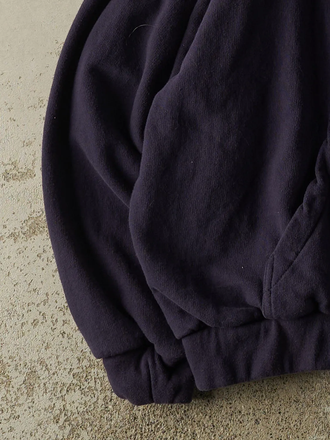 Vintage 90s Navy Blue Blank Thermal Lined Hoodie (S/M) sold by Rebalance Vintage product image thumbnail 3