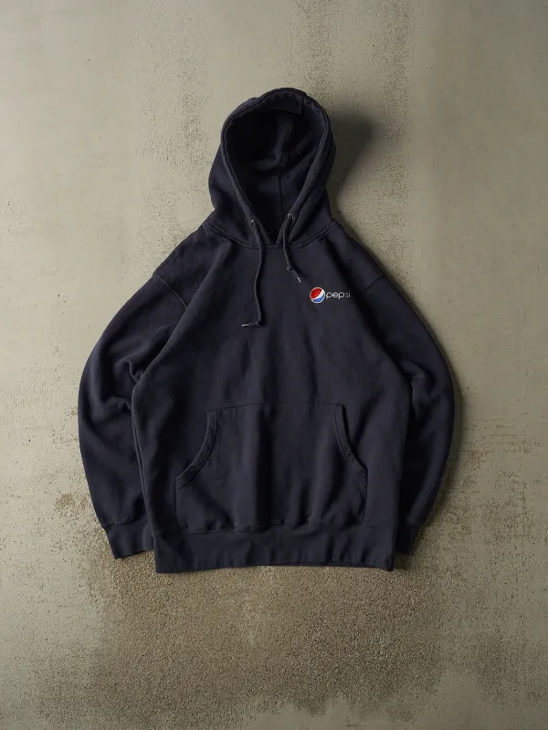 Vintage Y2K Navy Blue Pepsi Embroidered Hoodie (XXL) made by Rebalance Vintage