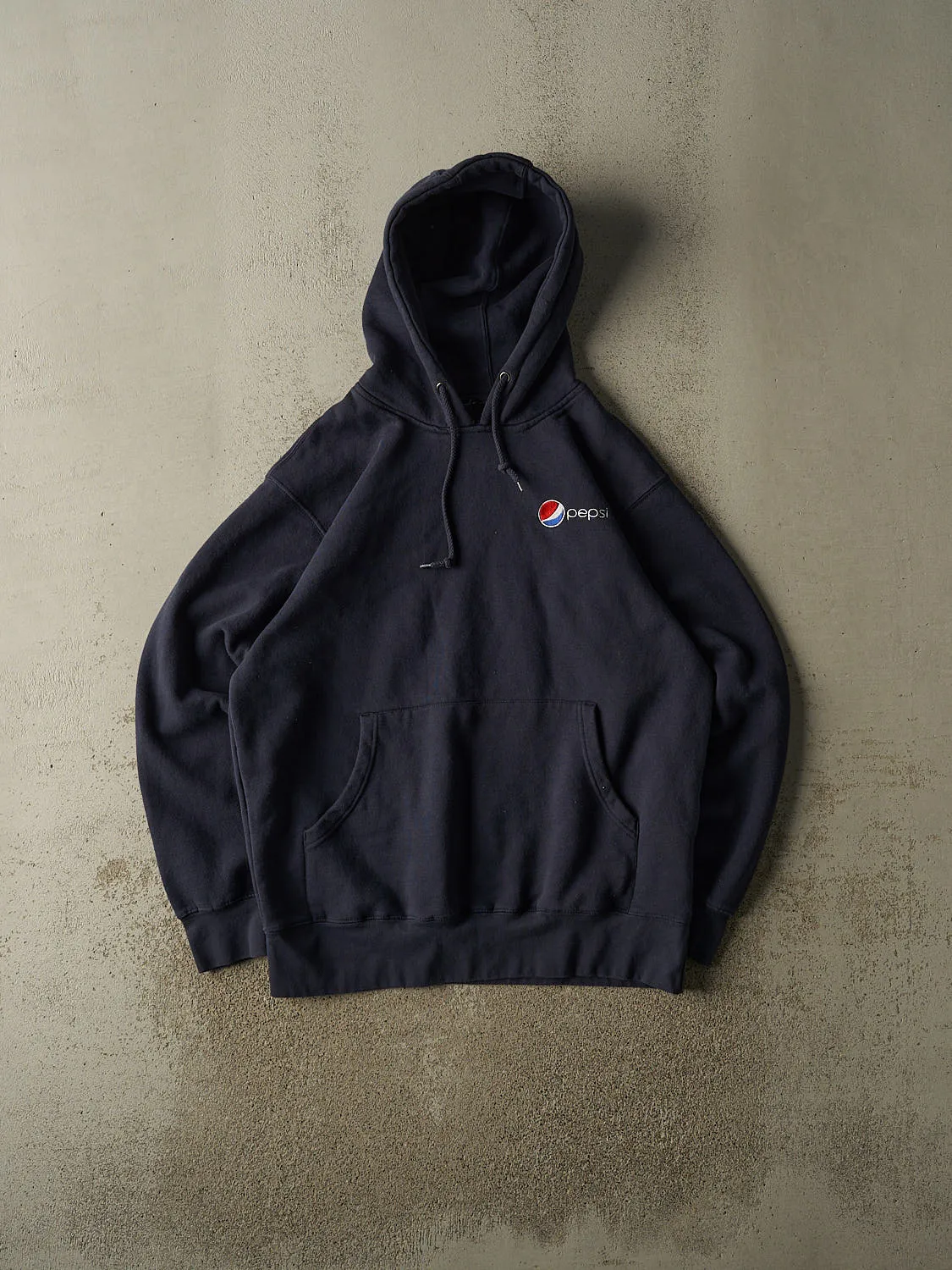 Vintage Y2K Navy Blue Pepsi Embroidered Hoodie (XXL) sold by Rebalance Vintage