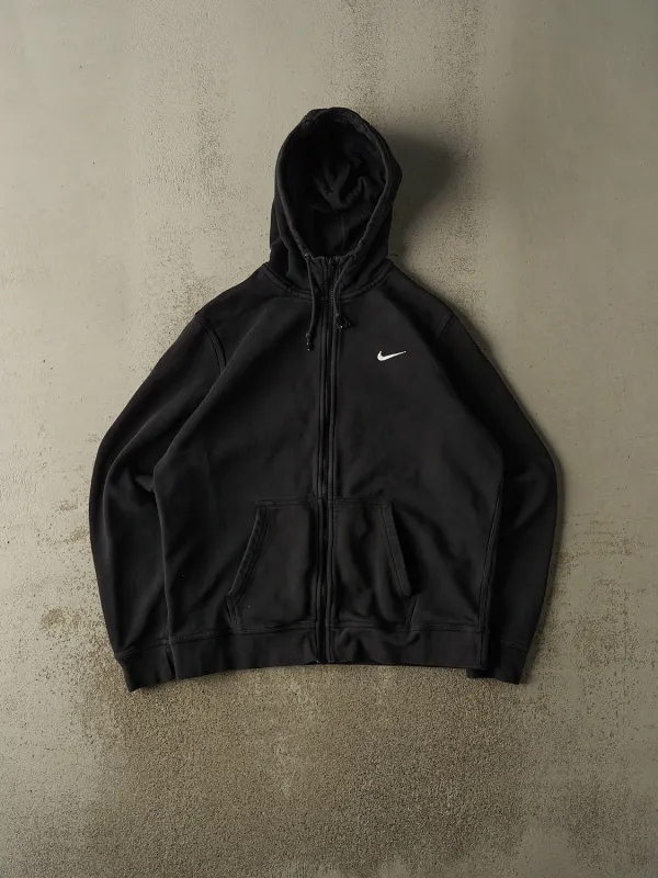 Vintage Y2K Black Nike Zip Up Hoodie (L/XL) made by Rebalance Vintage