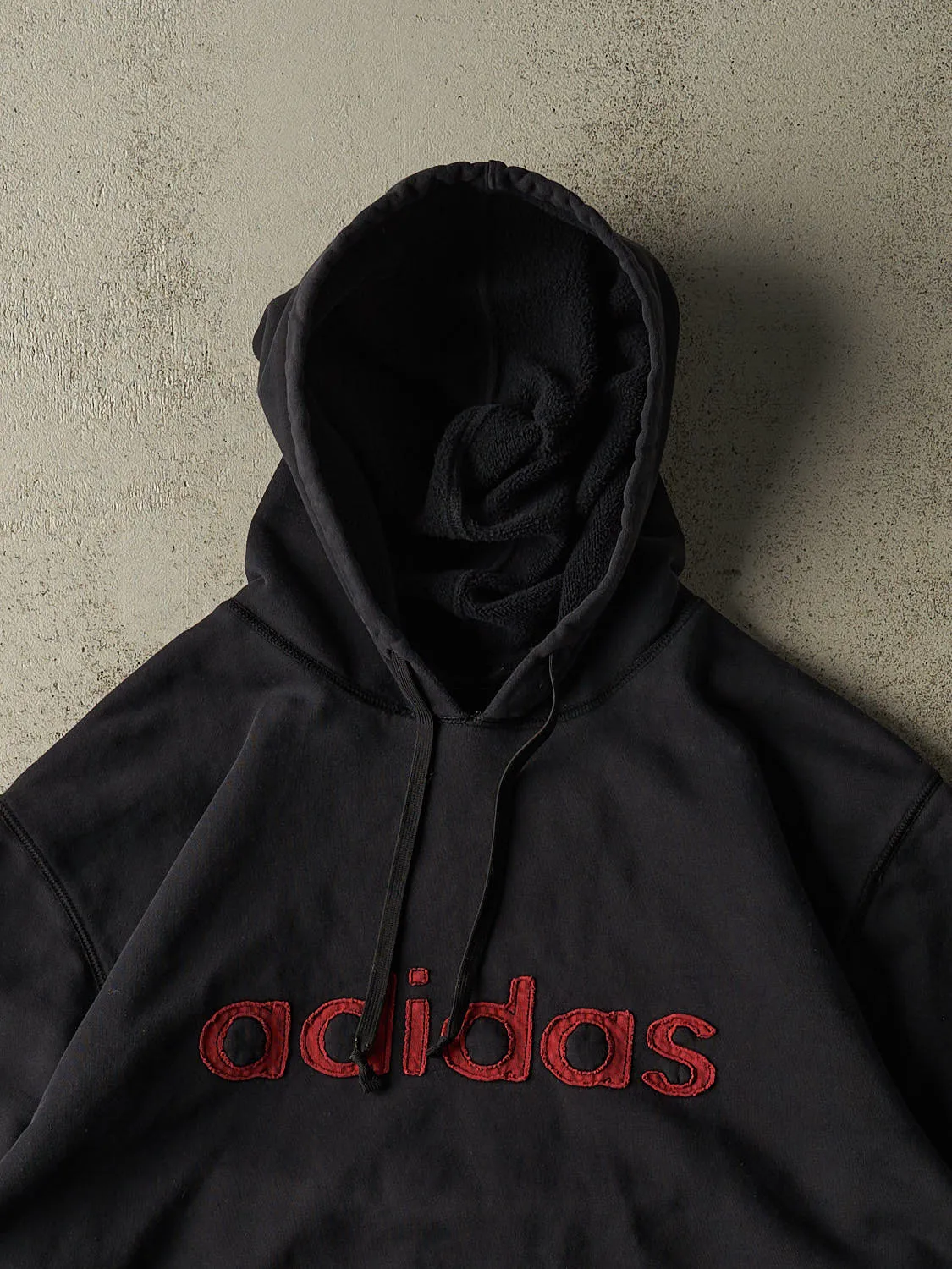 Vintage 90s Black Adidas Embroidered Hoodie (XL/XXL) sold by Rebalance Vintage product image thumbnail 2