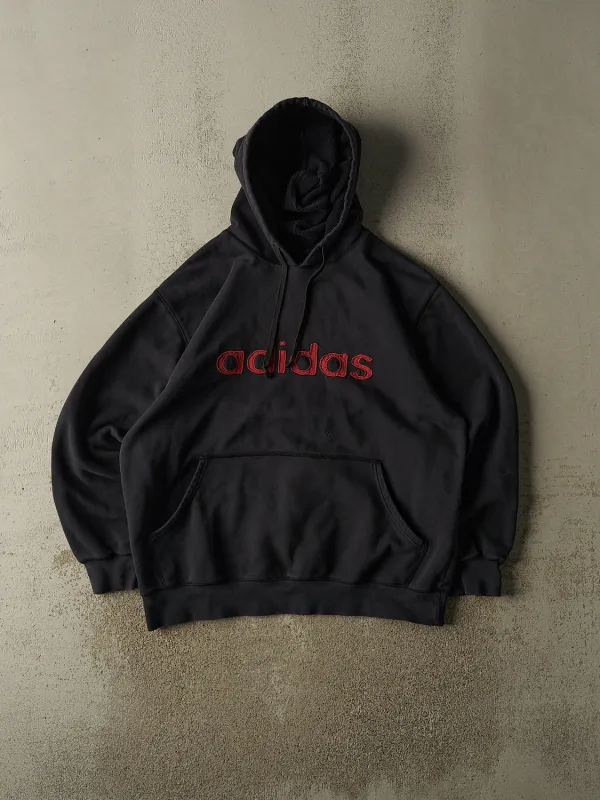 Vintage 90s Black Adidas Embroidered Hoodie (XL/XXL) made by Rebalance Vintage