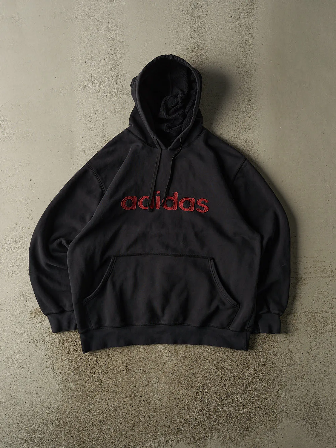 Vintage 90s Black Adidas Embroidered Hoodie (XL/XXL) sold by Rebalance Vintage