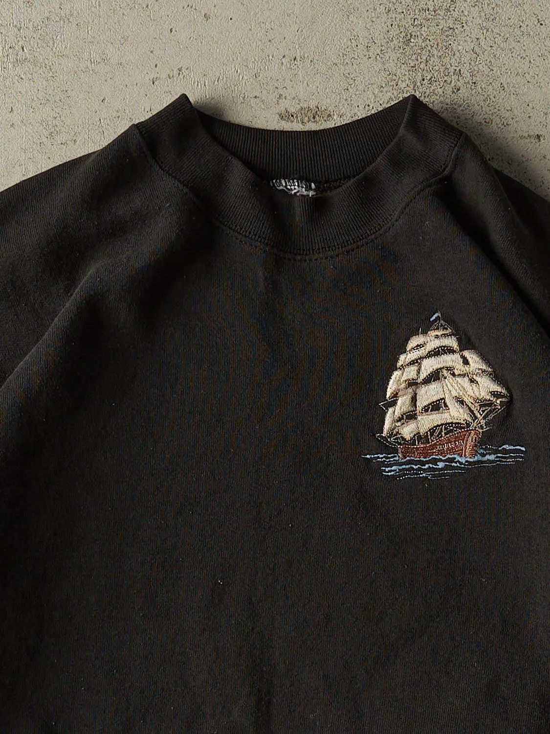 Vintage 90s Black Ship Embroidered Crewneck (L/XL) sold by Rebalance Vintage product image thumbnail 2