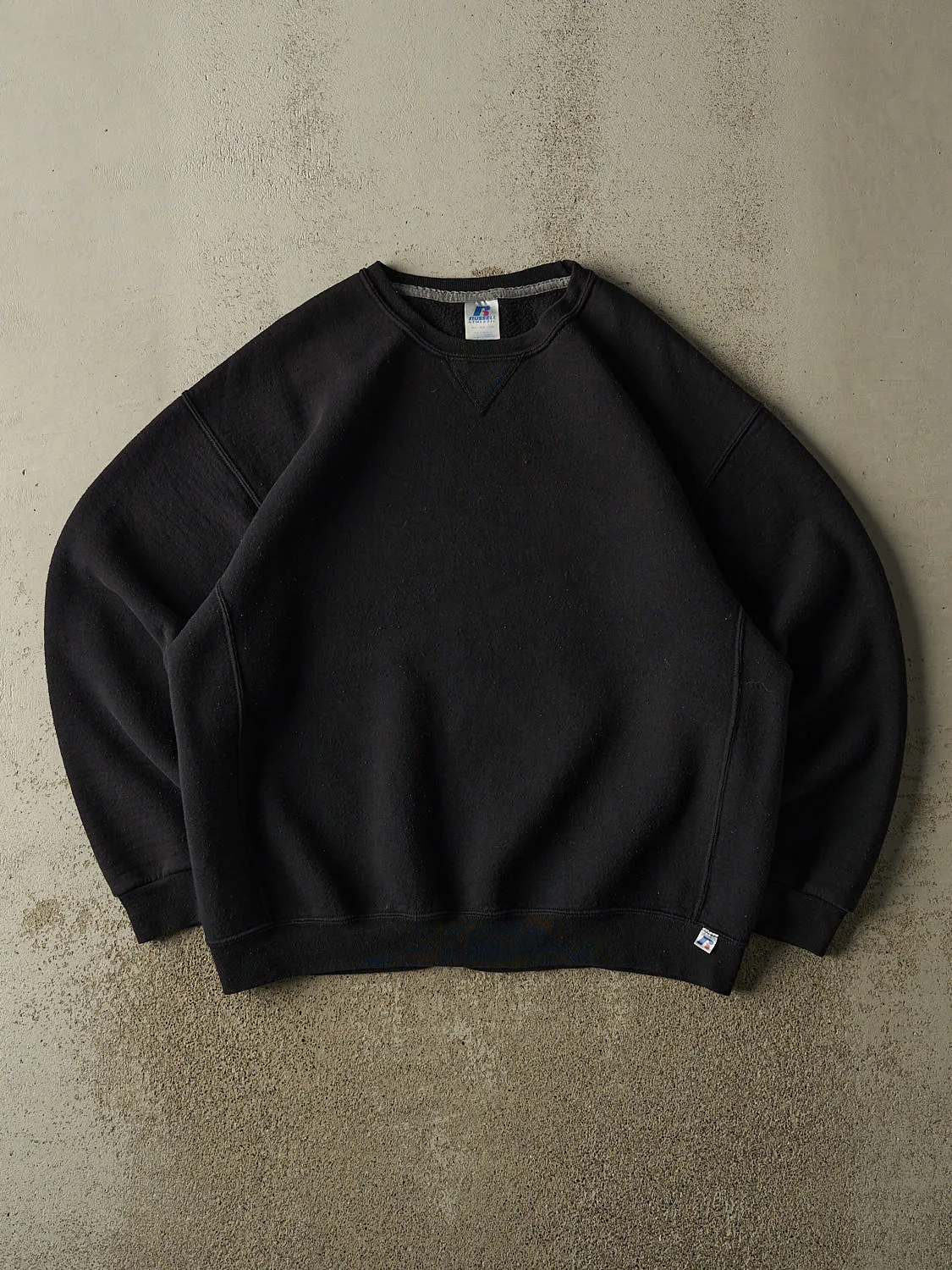 Vintage Y2K Black Russell Athletic Blank Crewneck (L/XL) sold by Rebalance Vintage