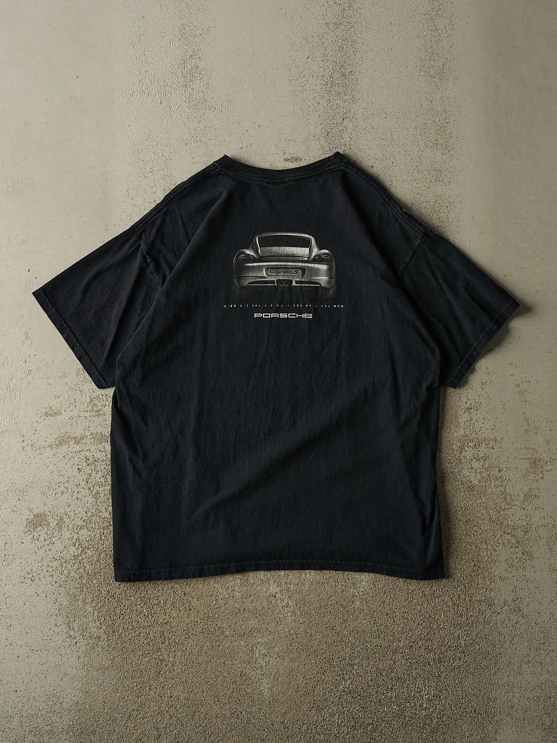 Vintage Y2K Black Porsche "Stir Things Up" Cayman S Tee (L/XL) sold by Rebalance Vintage product image thumbnail 3