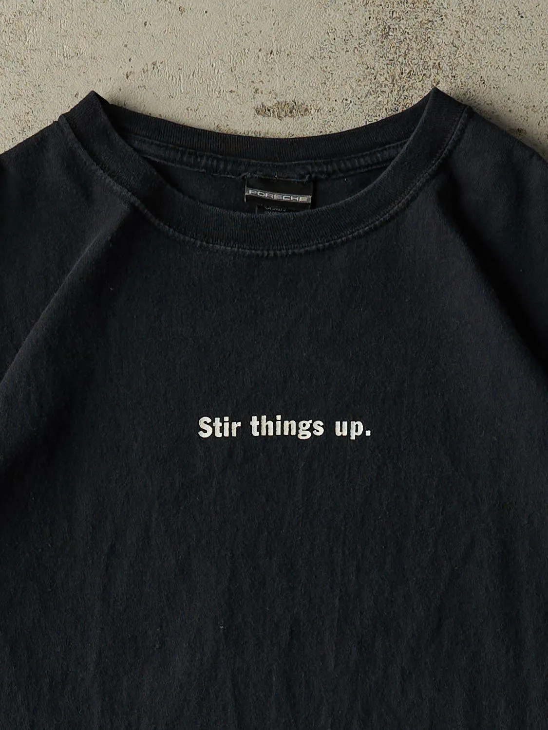 Vintage Y2K Black Porsche "Stir Things Up" Cayman S Tee (L/XL) sold by Rebalance Vintage product image thumbnail 4