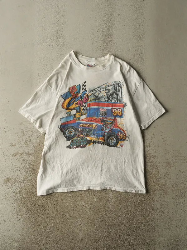 Vintage 96' Beige Gold Cup Racing Tee (L) made by Rebalance Vintage