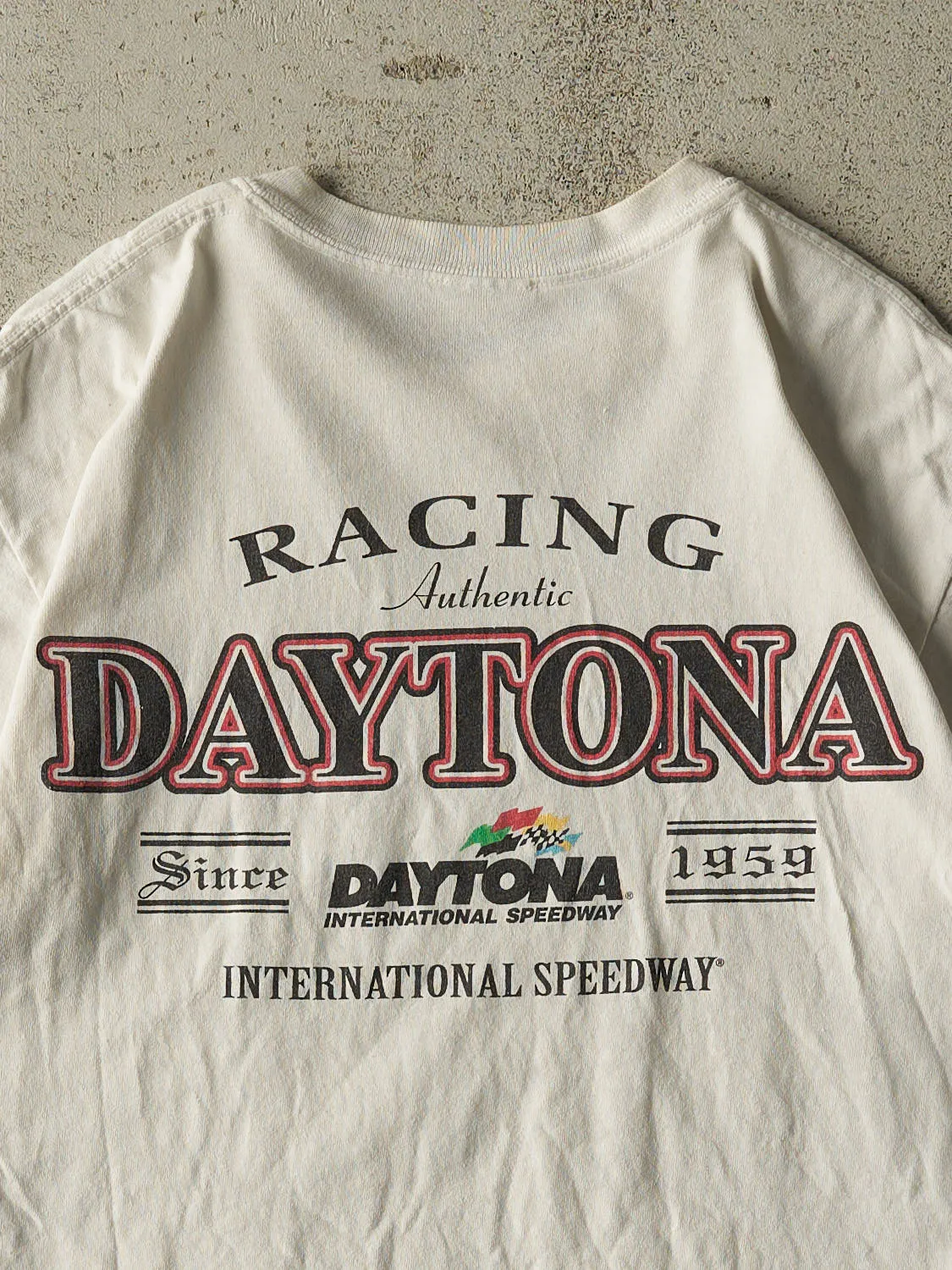 Vintage 90s White Daytona Speedway Tee (S/M) sold by Rebalance Vintage product image thumbnail 4