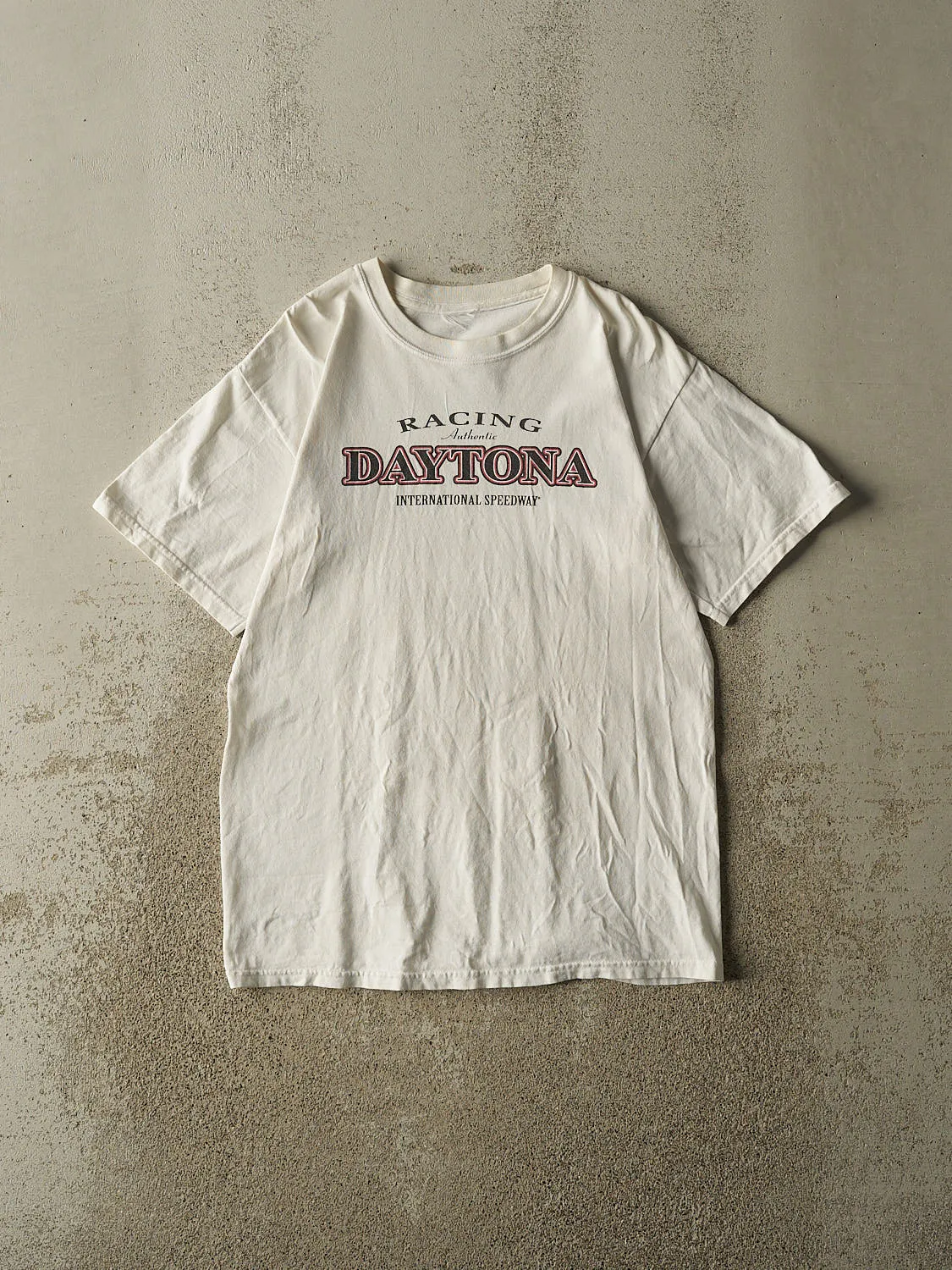 Vintage 90s White Daytona Speedway Tee (S/M) sold by Rebalance Vintage