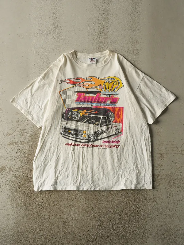 Vintage 90s Beige Taylors House of Color Car Painting Tee (XL/XXL) made by Rebalance Vintage