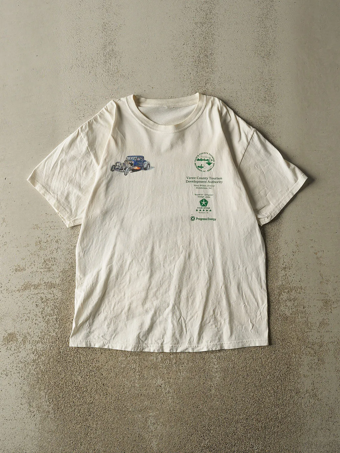 Vintage 08' White Vance County Tourism Tee (M/L) sold by Rebalance Vintage