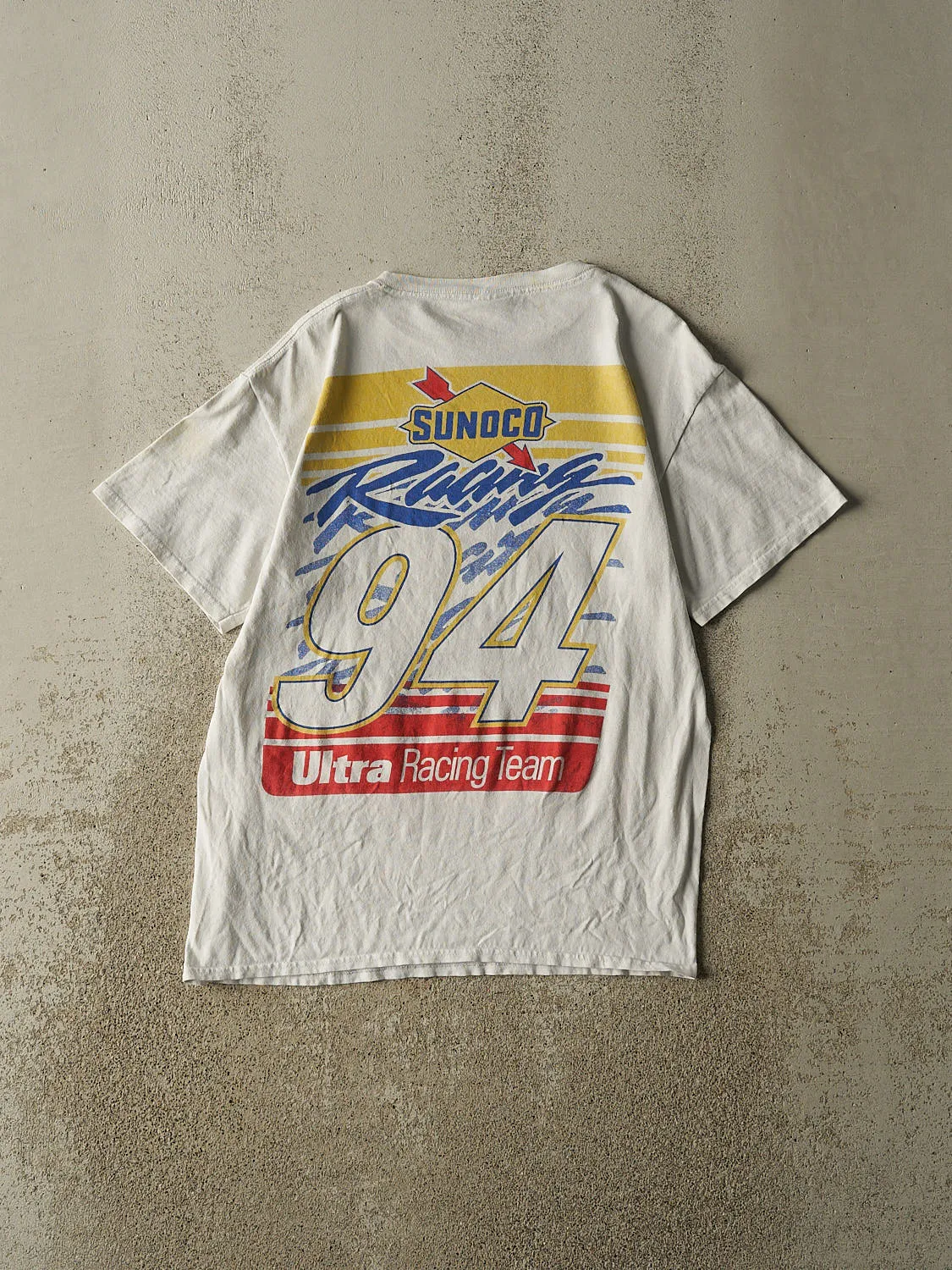 Vintage Y2K White Sunoco Racing Tee (S/M) sold by Rebalance Vintage product image thumbnail 2