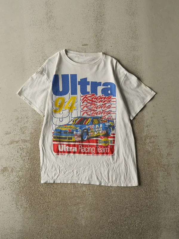 Vintage Y2K White Sunoco Racing Tee (S/M) made by Rebalance Vintage