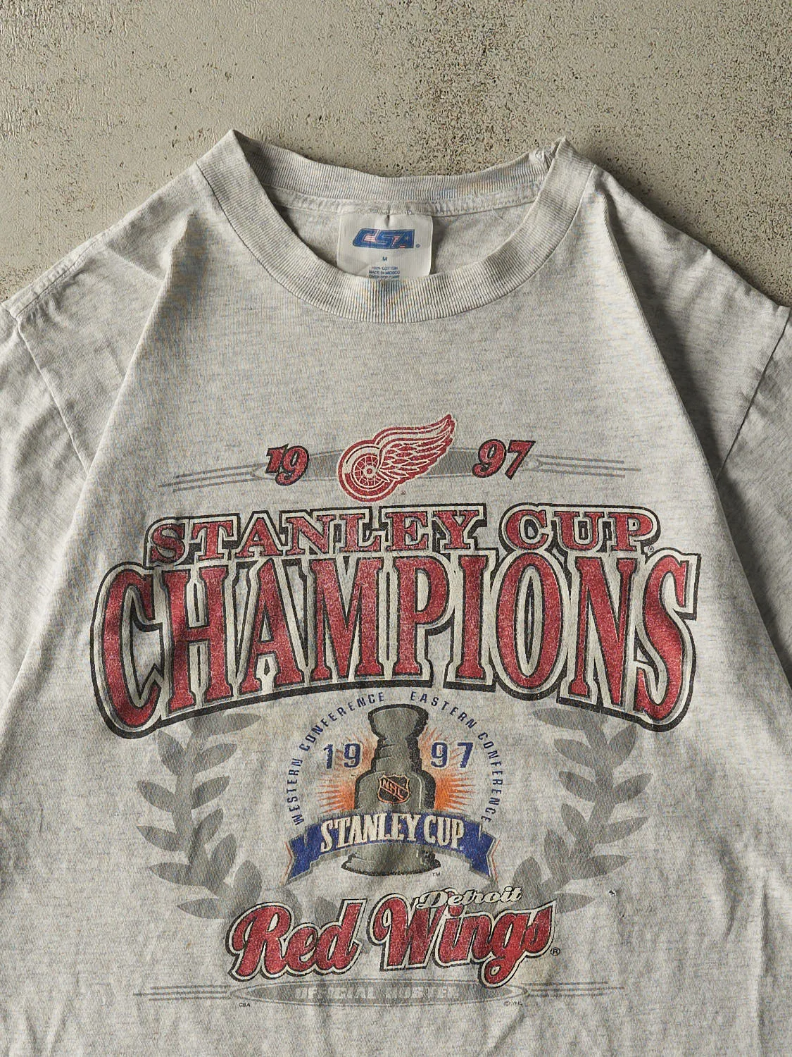 Vintage 97' Heather Grey Detroit Red Wings Stanley Cup Champions Tee (M/L) sold by Rebalance Vintage product image thumbnail 3