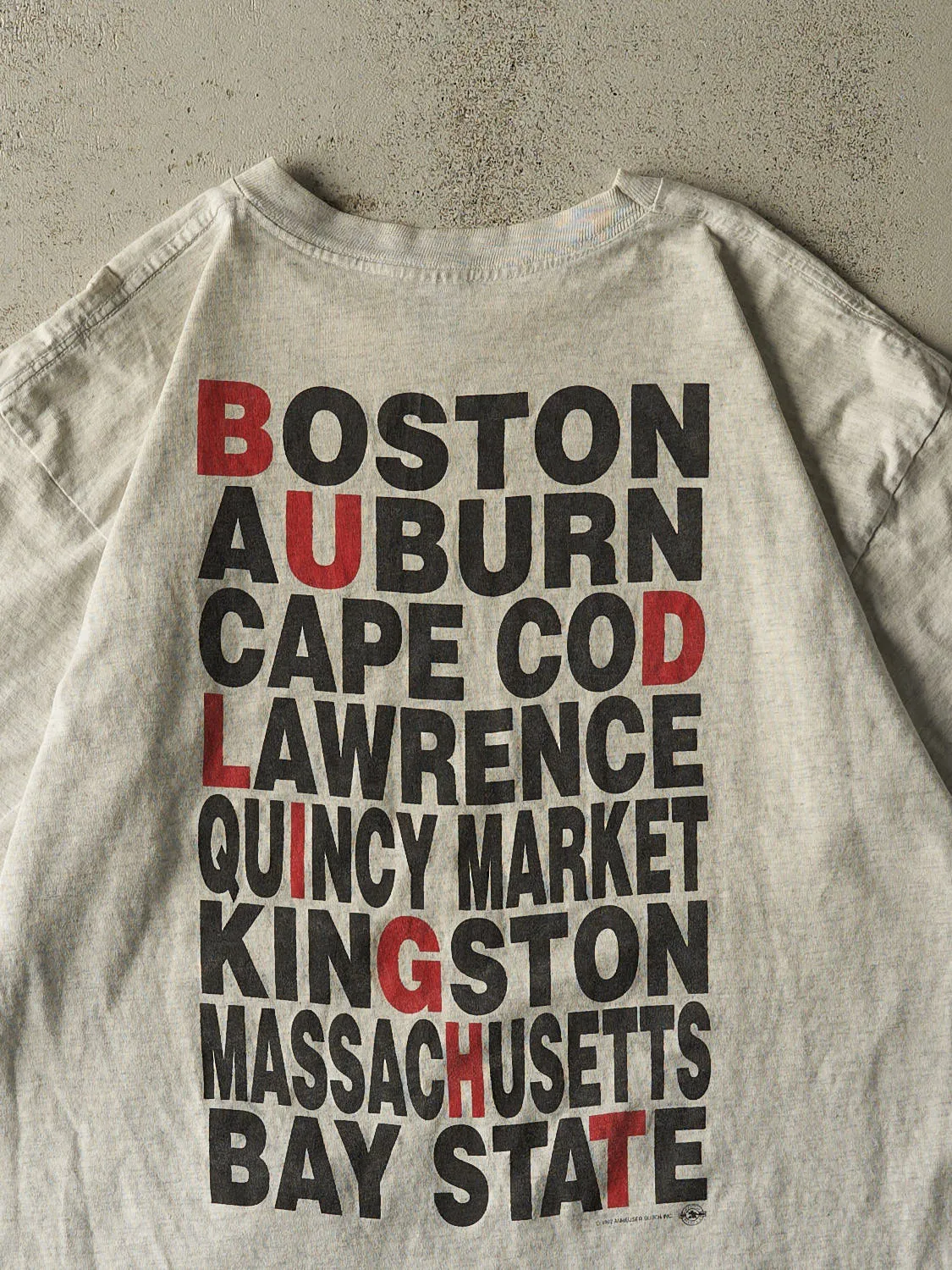 Vintage 90s Heather Grey Bud Light Boston Tee (XL) sold by Rebalance Vintage product image thumbnail 4