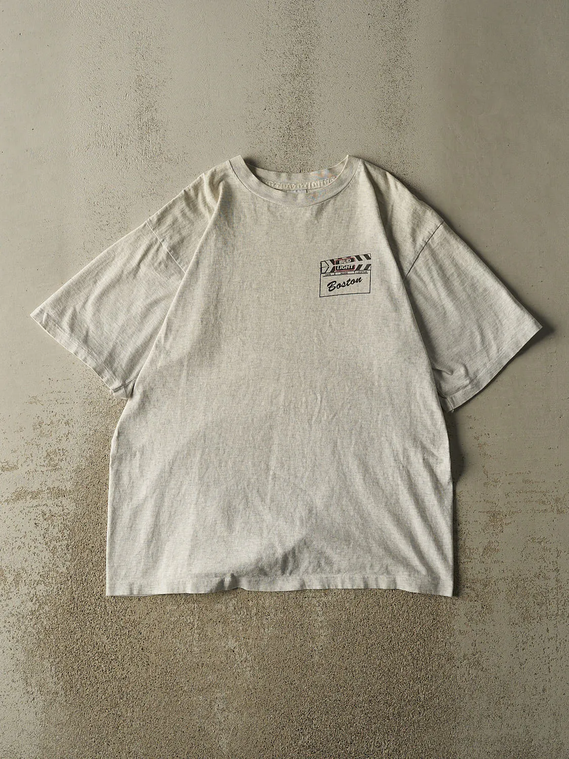 Vintage 90s Heather Grey Bud Light Boston Tee (XL) sold by Rebalance Vintage