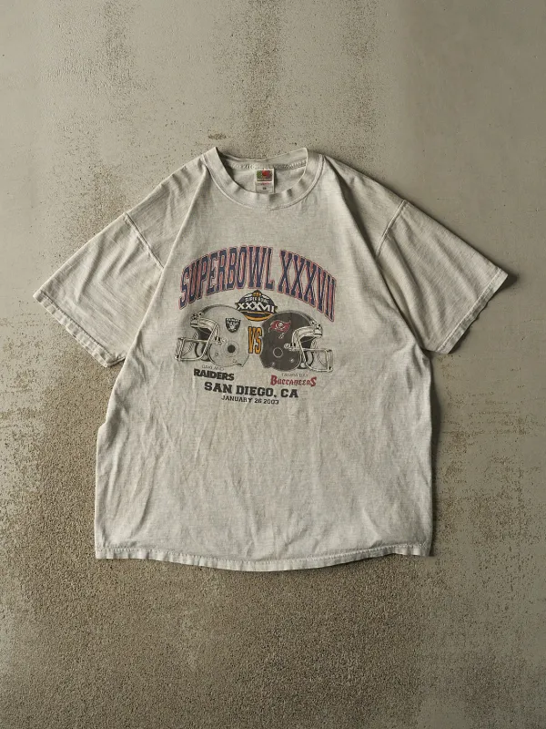 Vintage 03' Heather Grey Super Bowl XXXVII Tee (XL) made by Rebalance Vintage