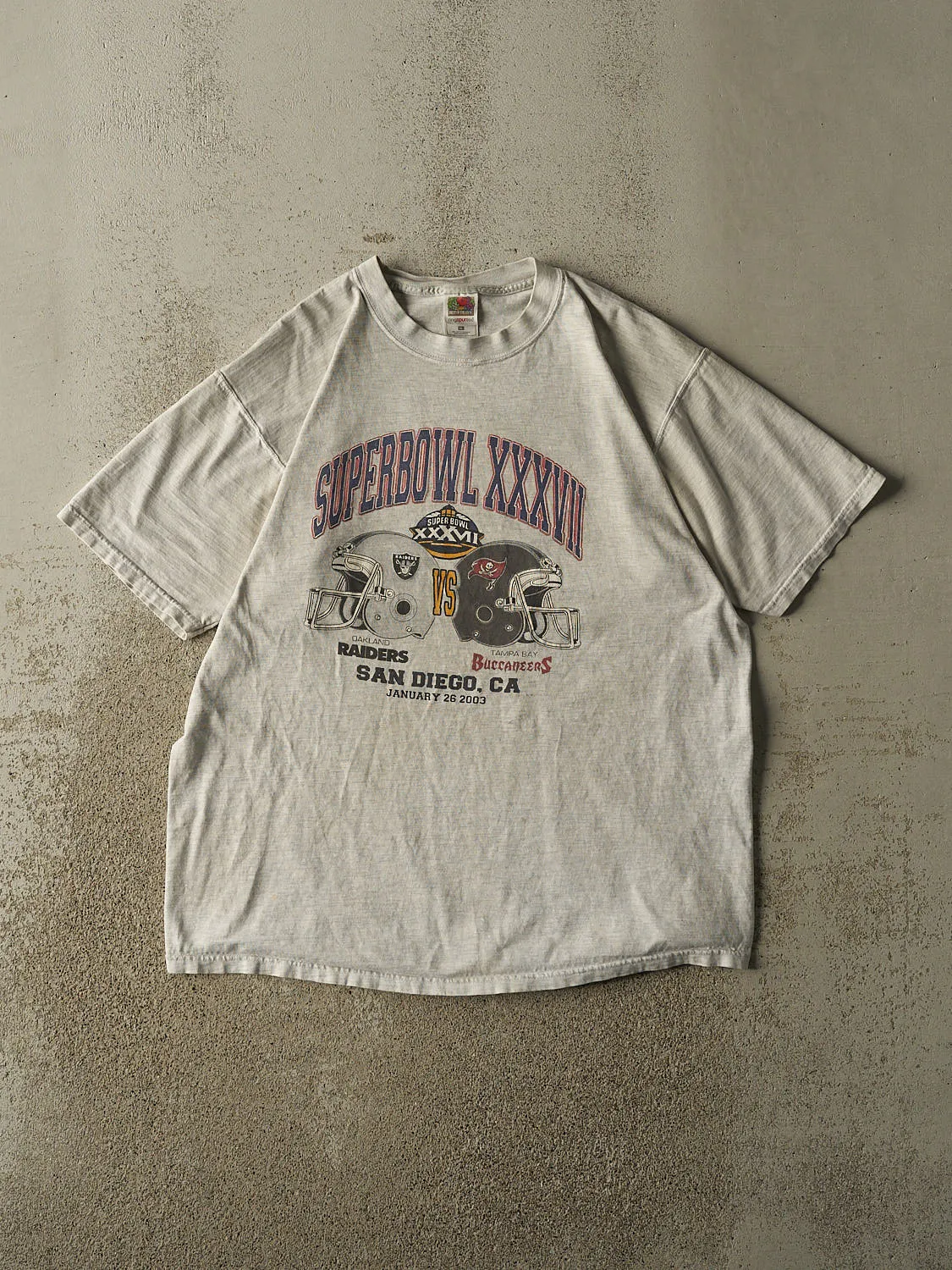 Vintage 03' Heather Grey Super Bowl XXXVII Tee (XL) sold by Rebalance Vintage
