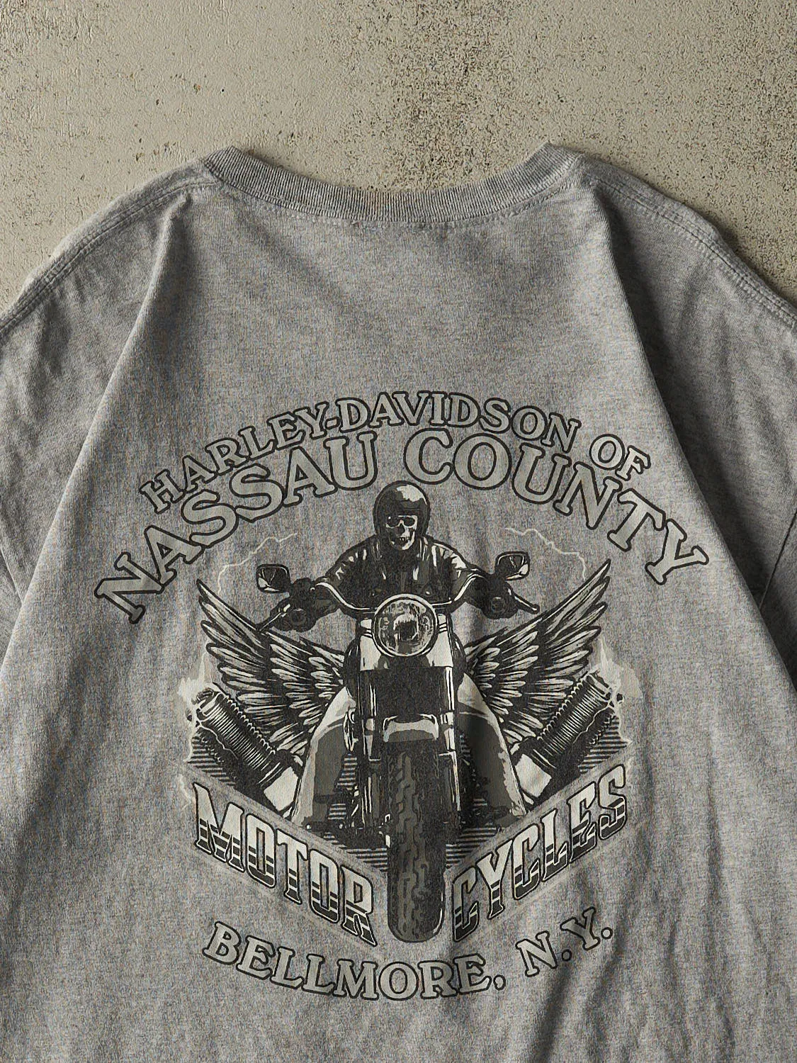 22' Grey Harley Davidson Bellmore NY Pocket Tee (L/XL) sold by Rebalance Vintage product image thumbnail 4