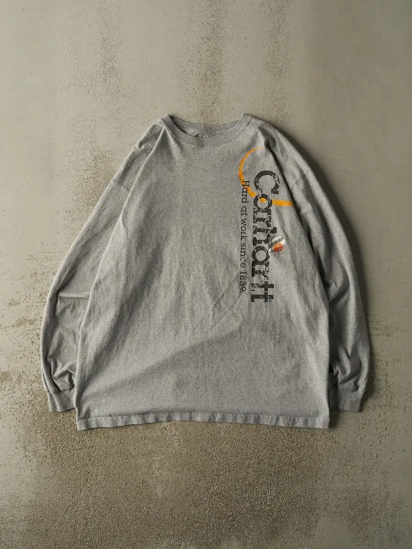 Vintage Y2K Grey Carhartt Long Sleeve (XXL) made by Rebalance Vintage